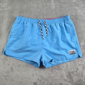 Taddlee Board Shorts Mens XL Blue Retro Mesh Lined Logo Drawstring Beachwear